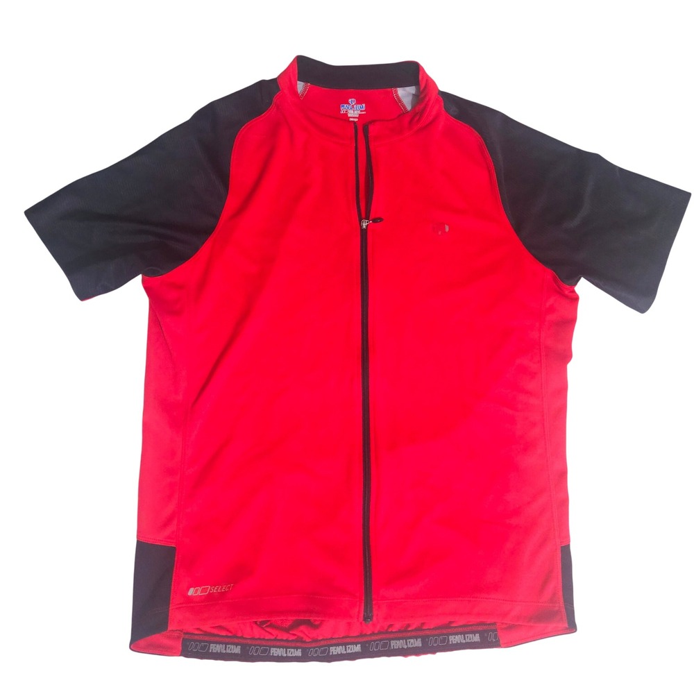 Pearl Izumi Select Cycling Jersey Mens XL Red Black Short Sleeve Full Zip Top